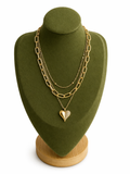 Collar layering corazón brillo elegante