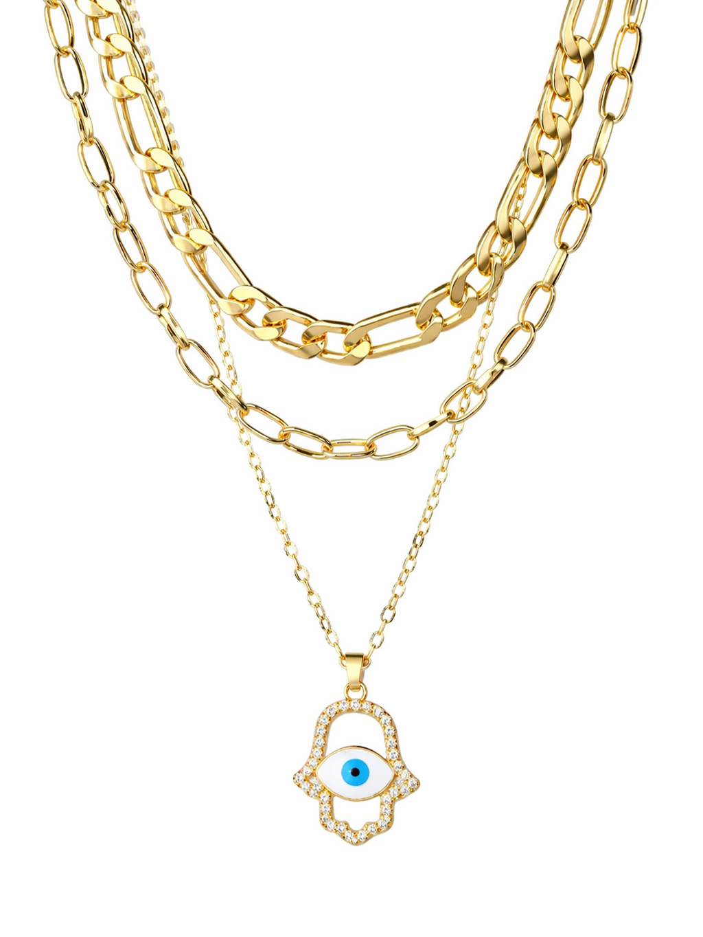 Collar layering mano de Fátima protección