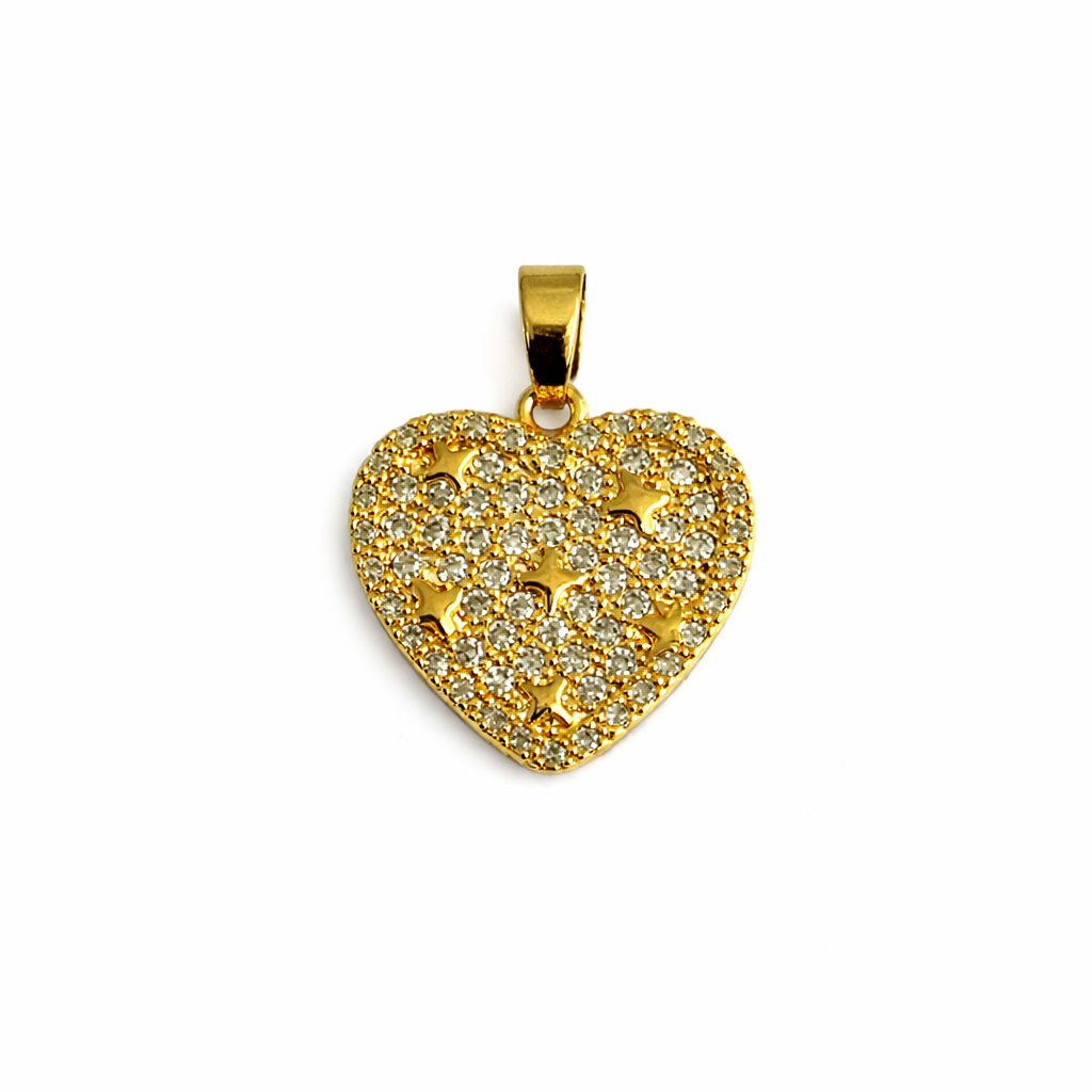 Dije Corazón Estrellas Brillantes M