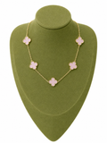 Collar Trébol Rosa Elegance Oro 18K