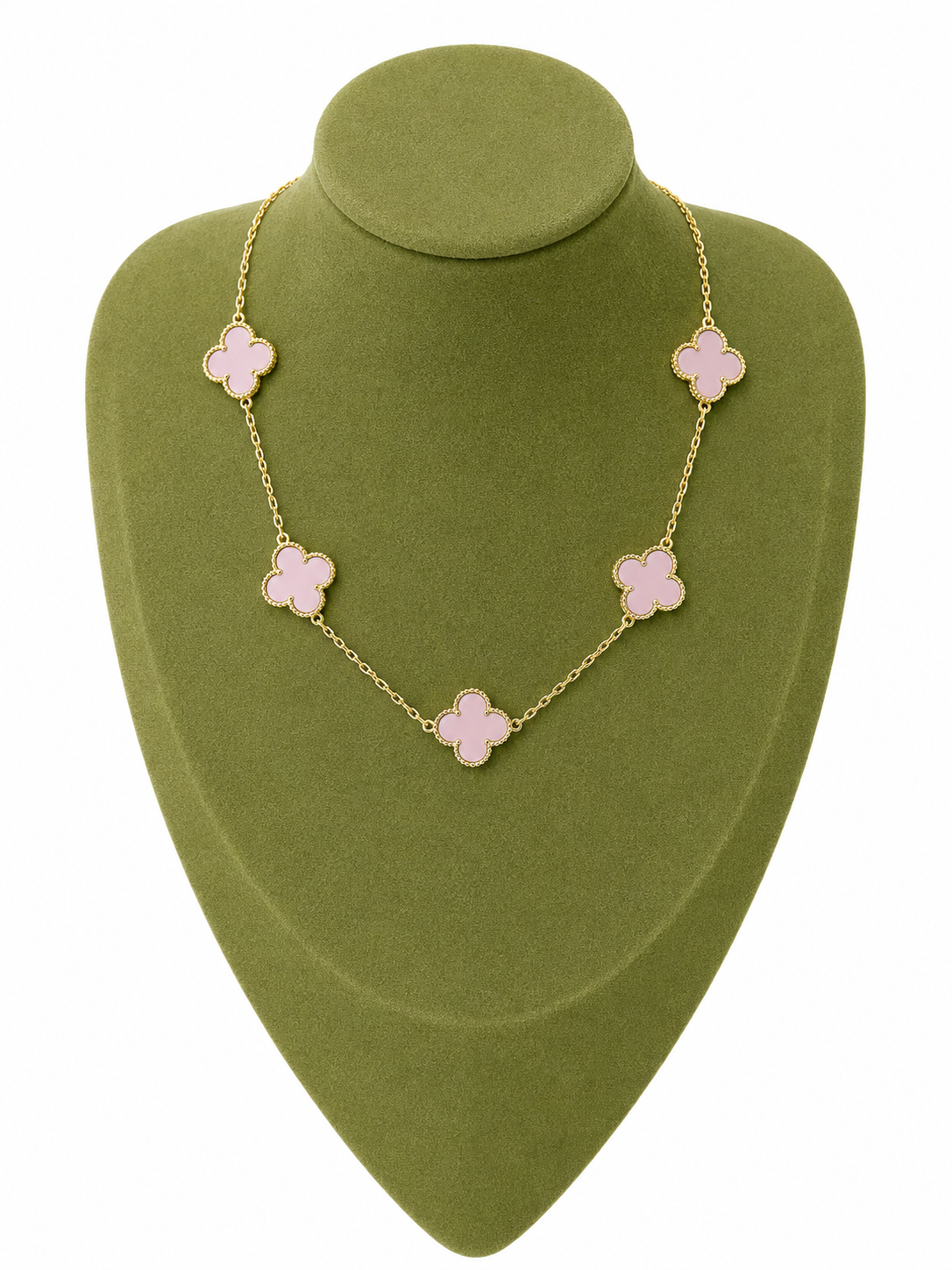 Collar Trébol Rosa Elegance Oro 18K
