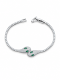 Pulsera Serpiente Esmeralda Plata