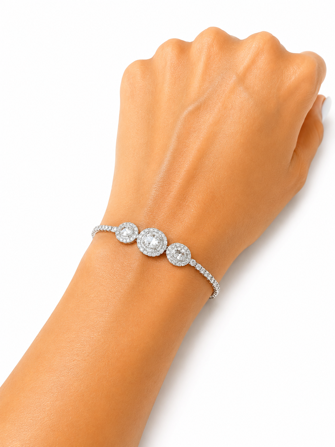 Pulsera Halo Crystal Plata