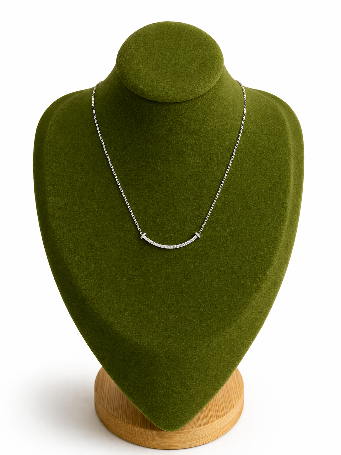 Collar sonrisa brillo minimalista plata