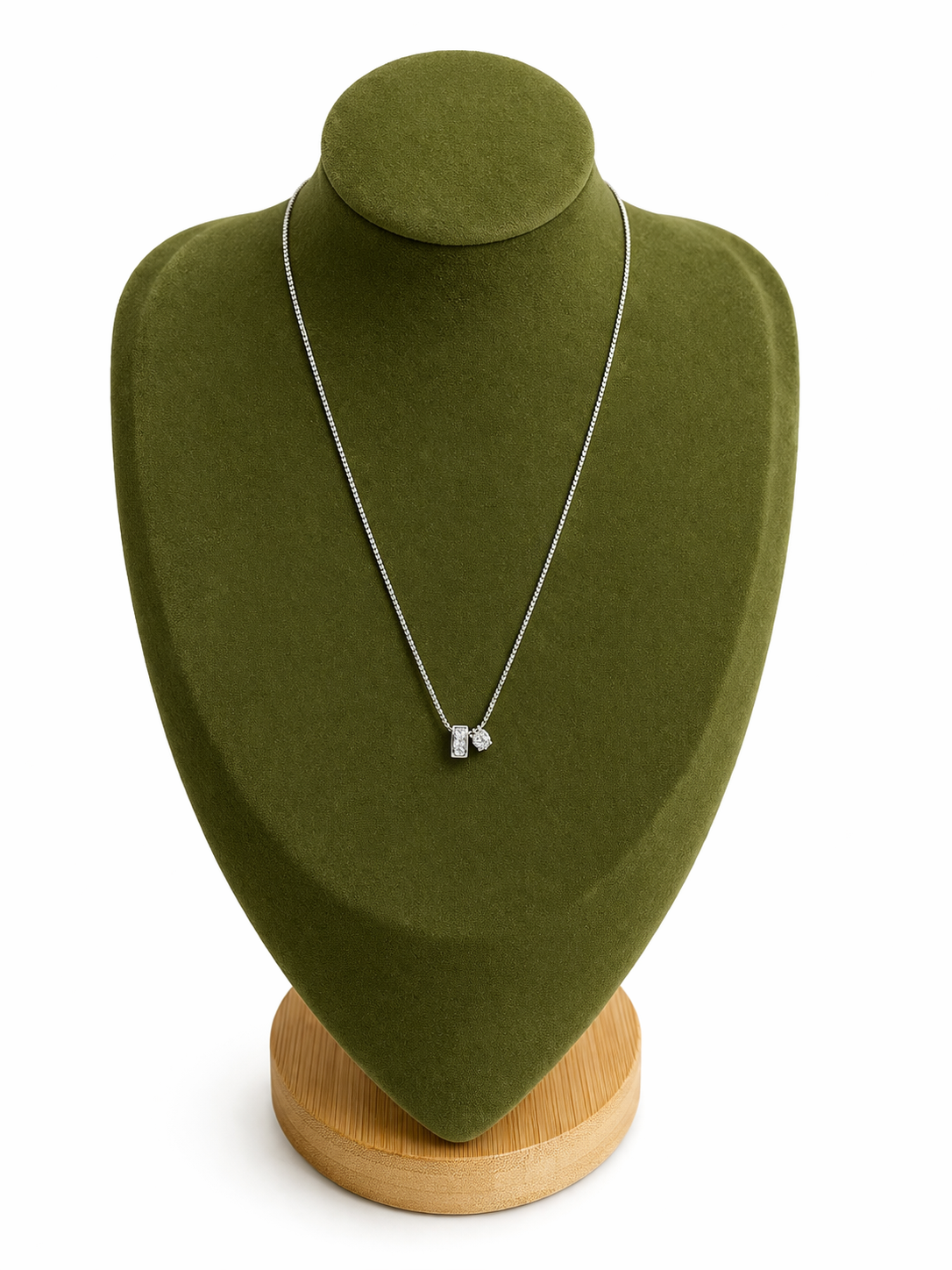 Collar dijes geométricos brillo moderno plata