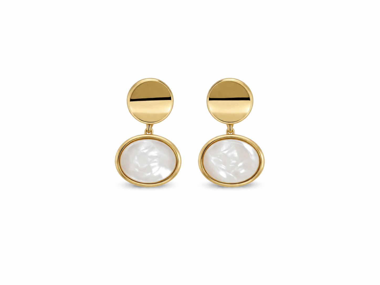 Aretes elegantes con nácar