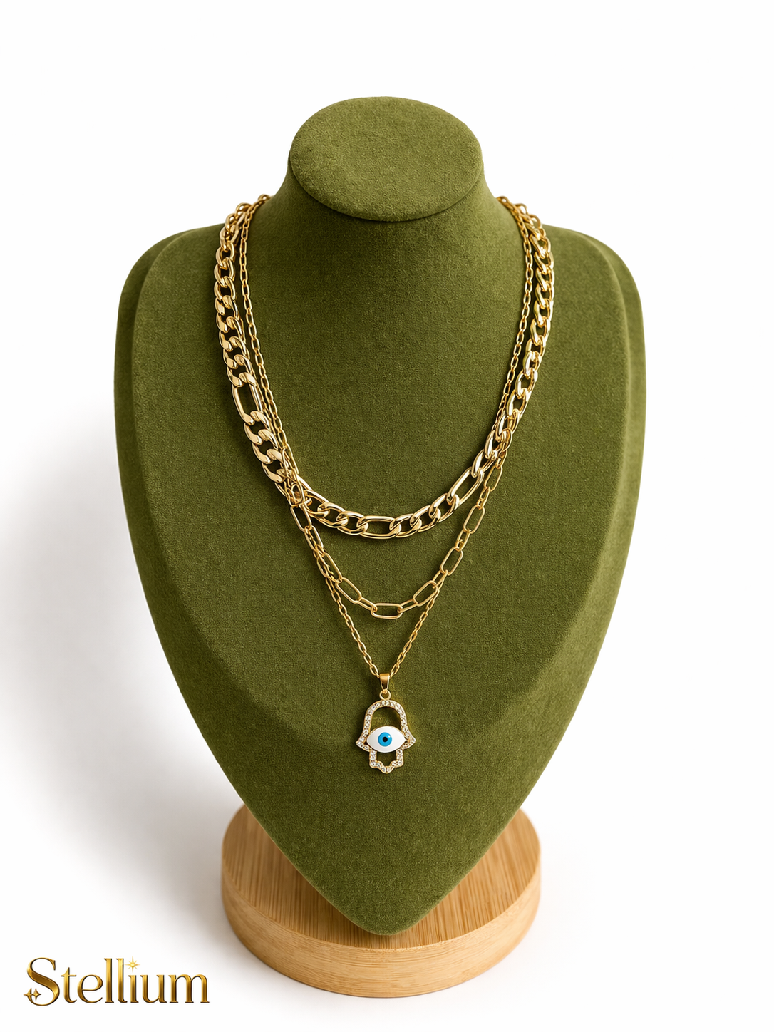 Collar layering mano de Fátima protección