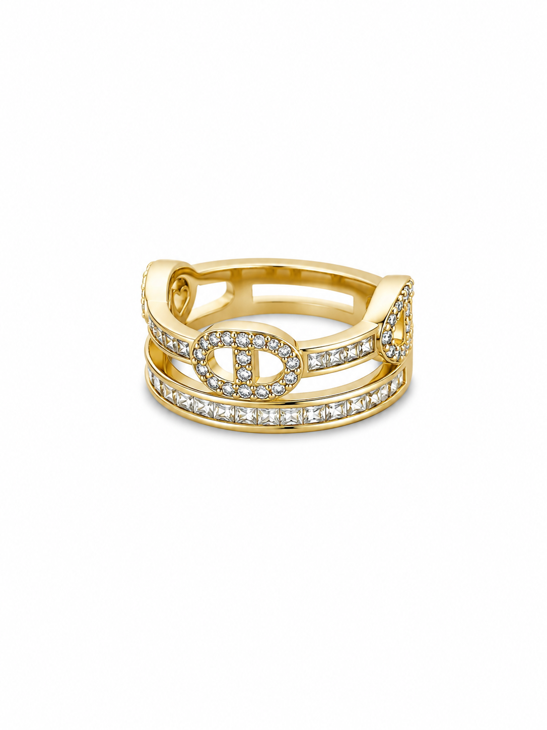 Anillo Glamour Dorado N