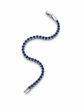 Pulsera Tennis Zafiro Azul Plata