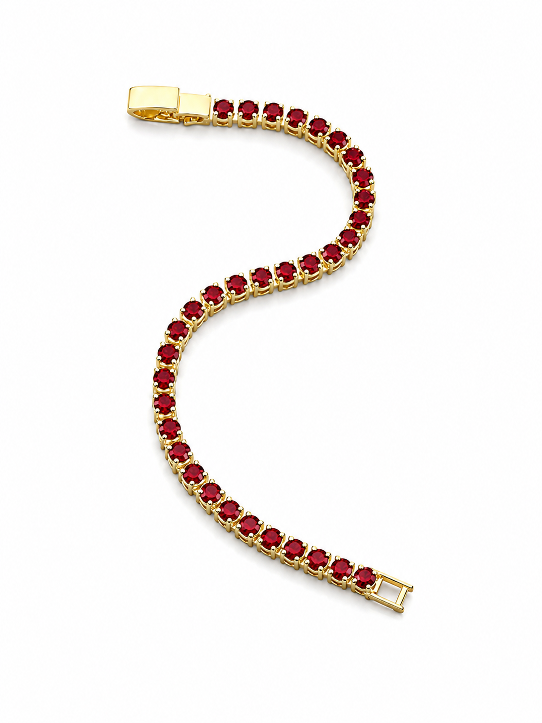Pulsera Tennis Rubí Oro 18K