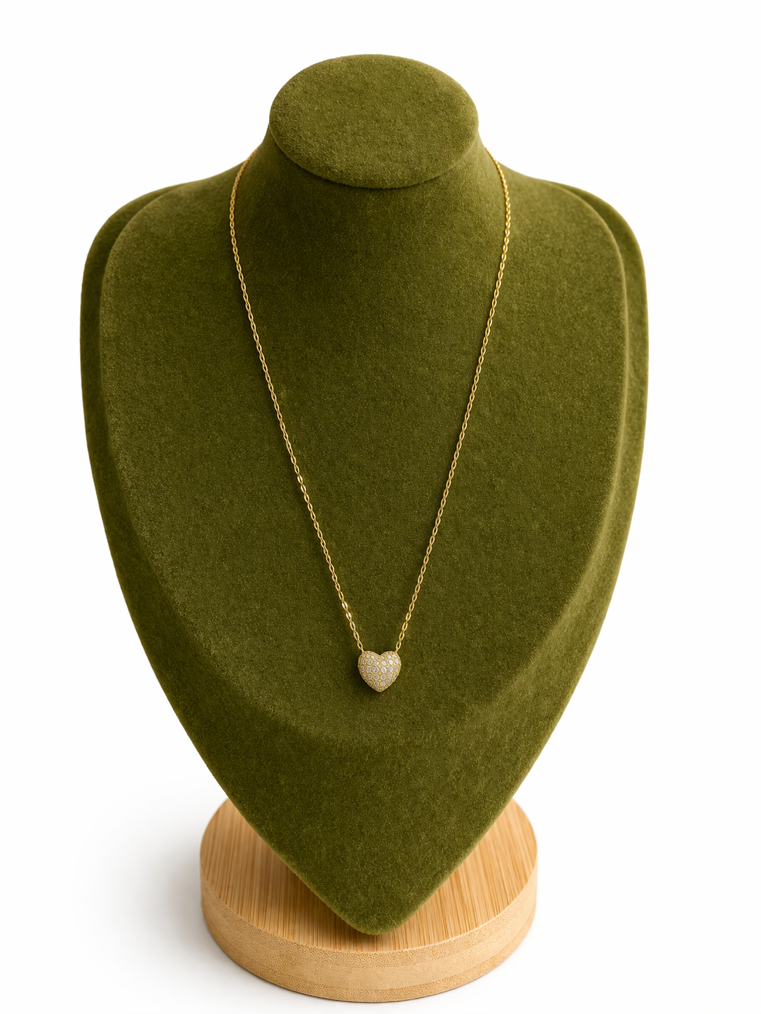 Collar corazón pavé brillo total oro