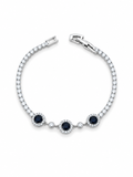 Pulsera Zafiro Halo Plata