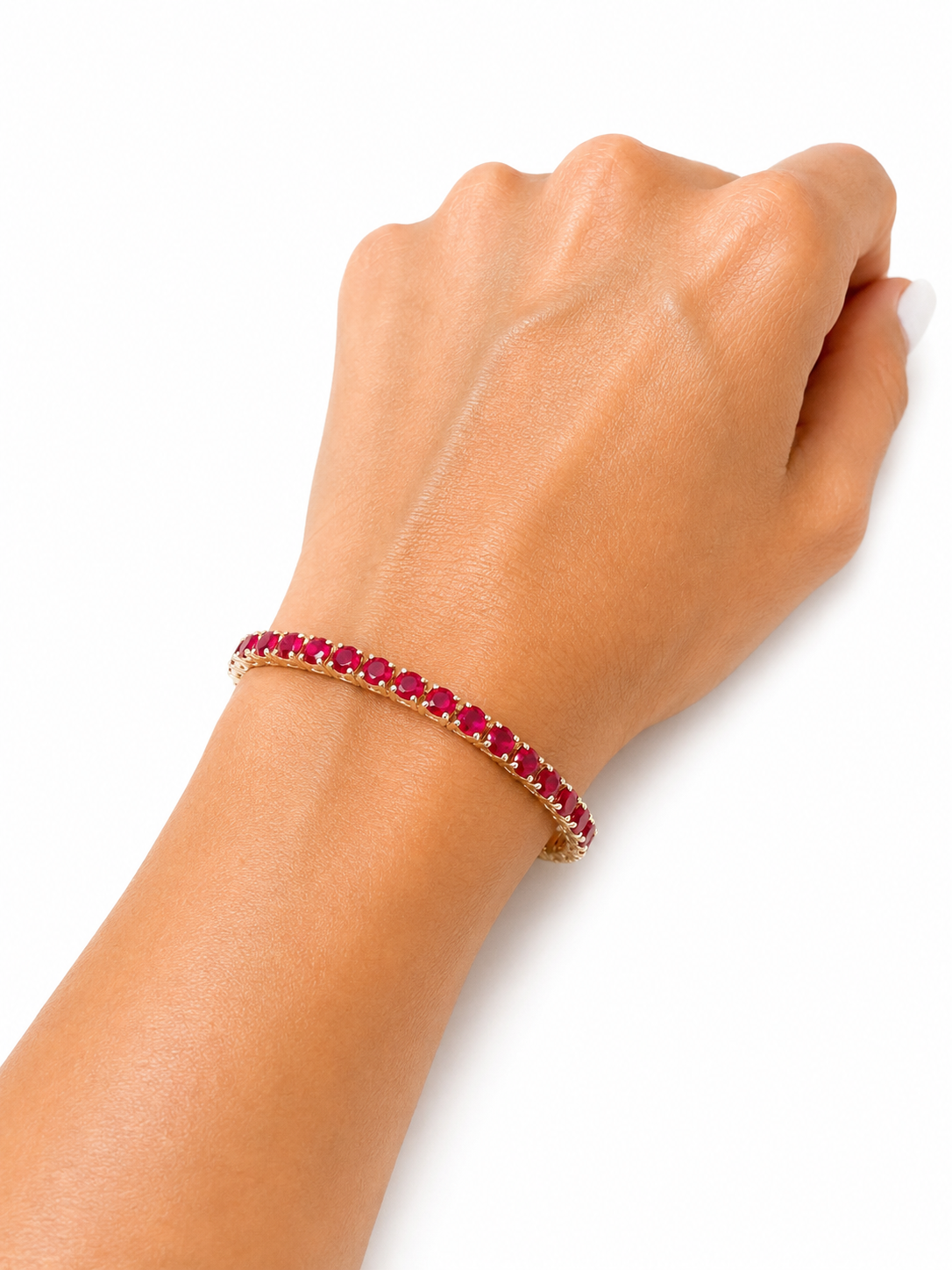 Pulsera Tennis Rubí Oro 18K