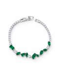 Pulsera Esmeralda Imperial Plata