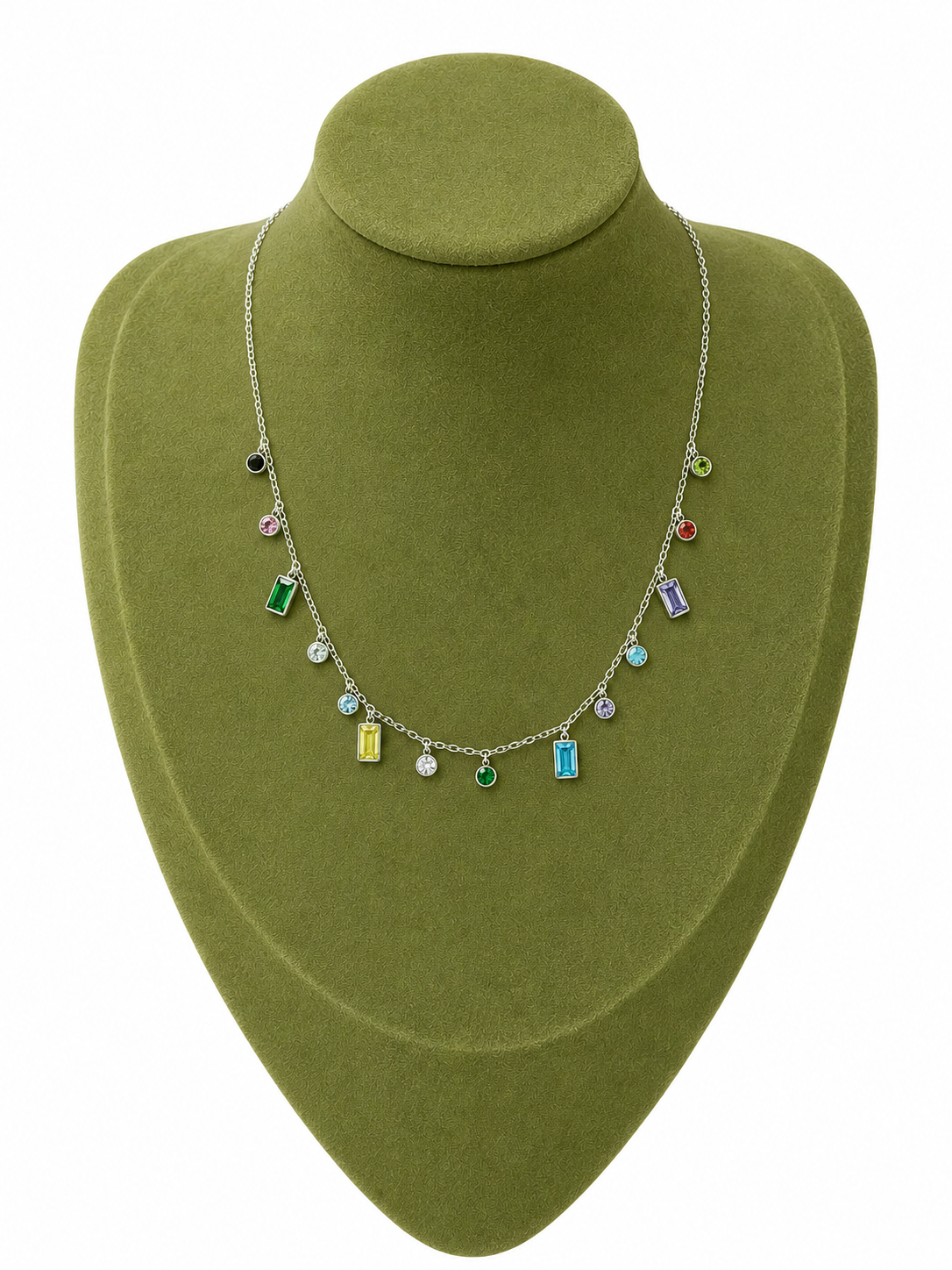 Collar Multicolor Charm Rodio Plata