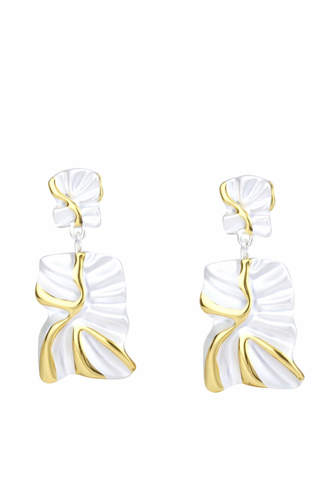 Aretes orgánicos bicolor elegancia fluida