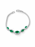 Pulsera Esmeralda Royale Plata