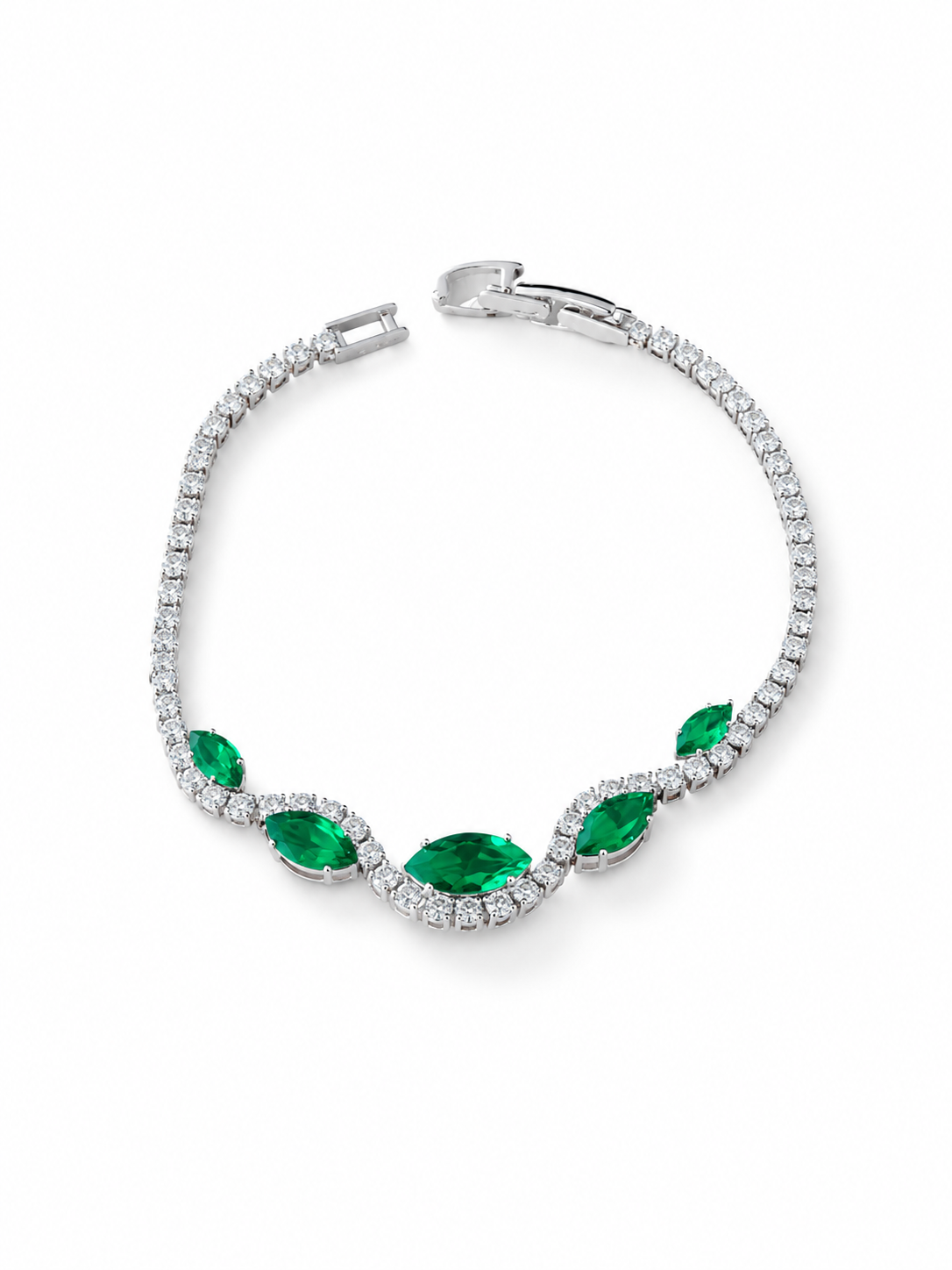 Pulsera Esmeralda Royale Plata