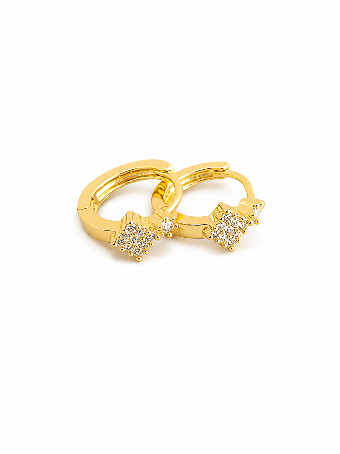 Aretes Aro Rombo de Zirconias N
