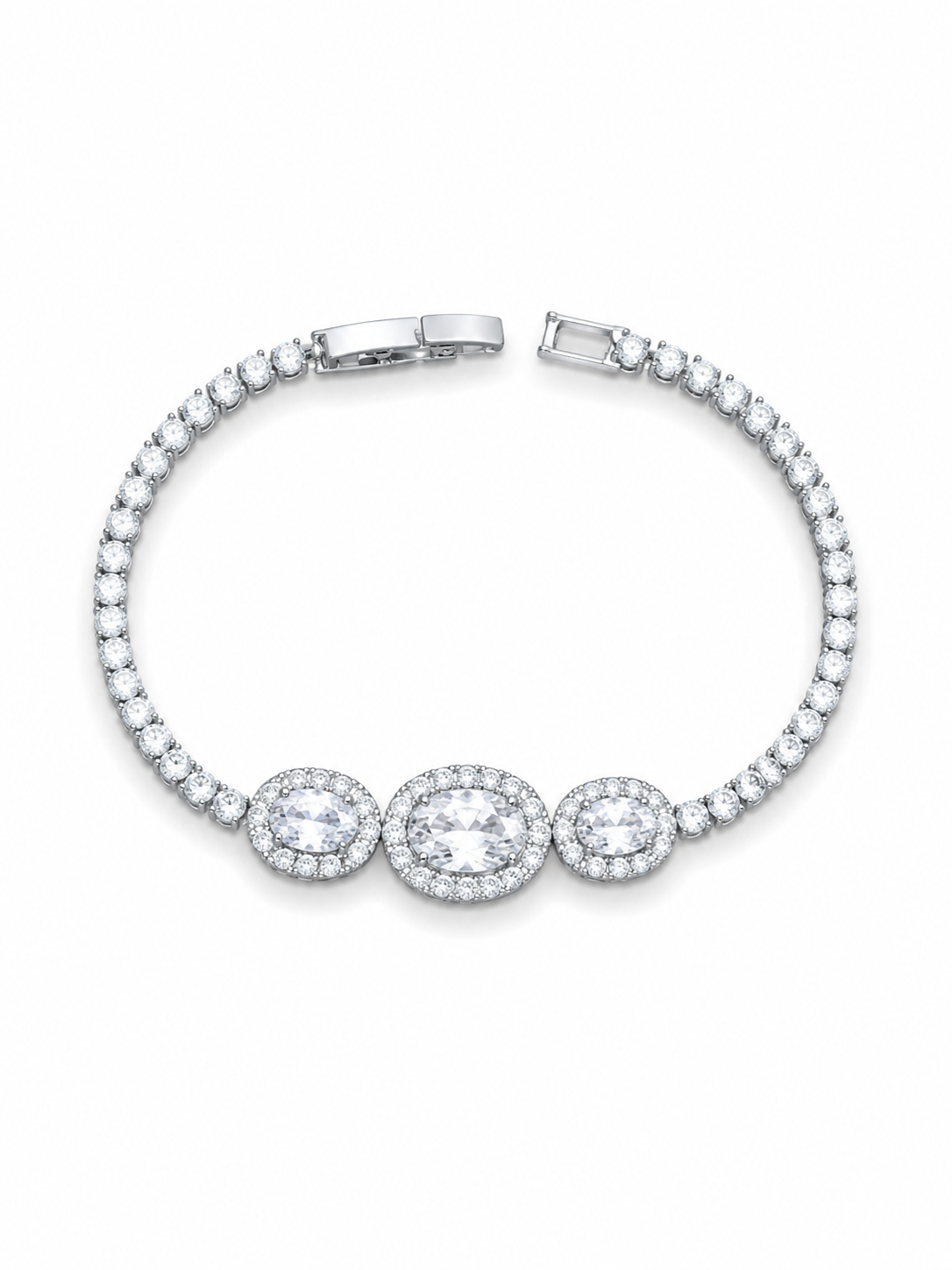 Pulsera Halo Crystal Plata