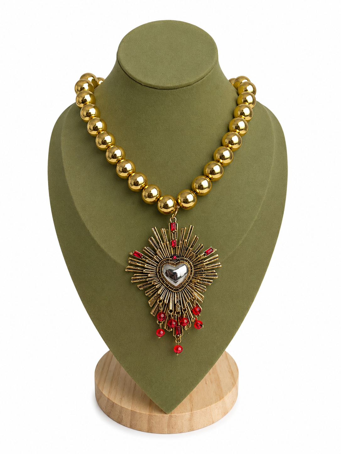 Collar Corazón Rubí