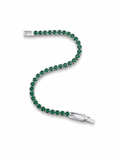 Pulsera Tennis Esmeralda Verde Plata