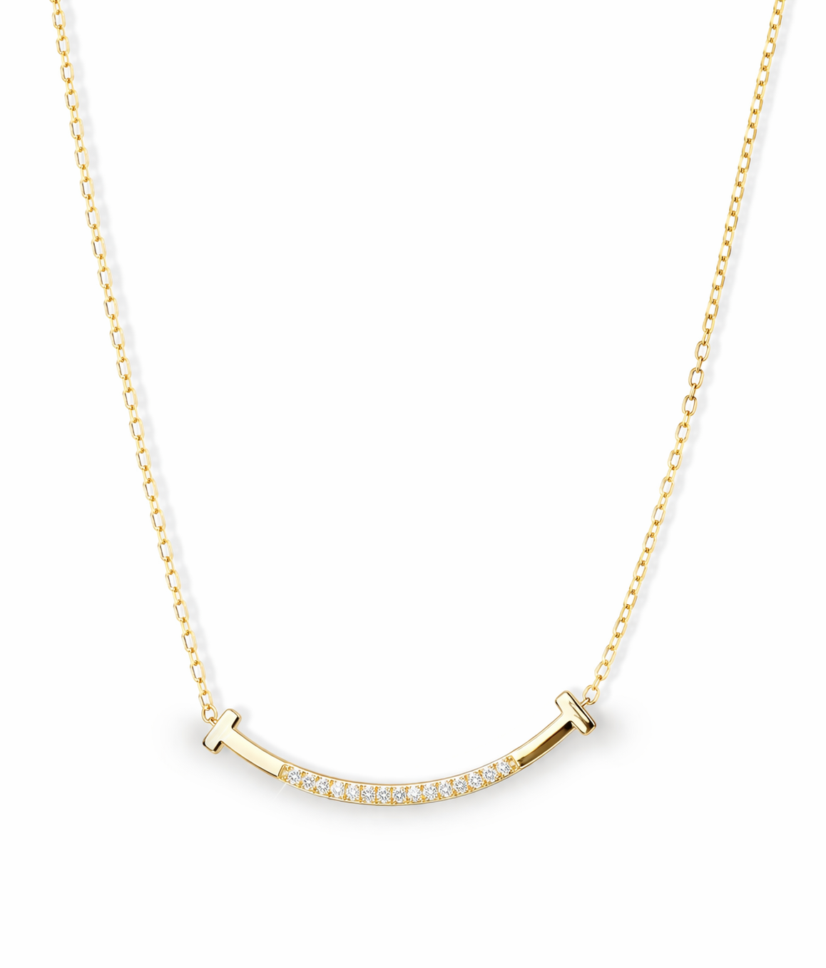 Collar sonrisa brillo minimalista oro